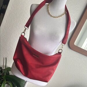 BCBG Red Pebbled Faux Leather Bag
